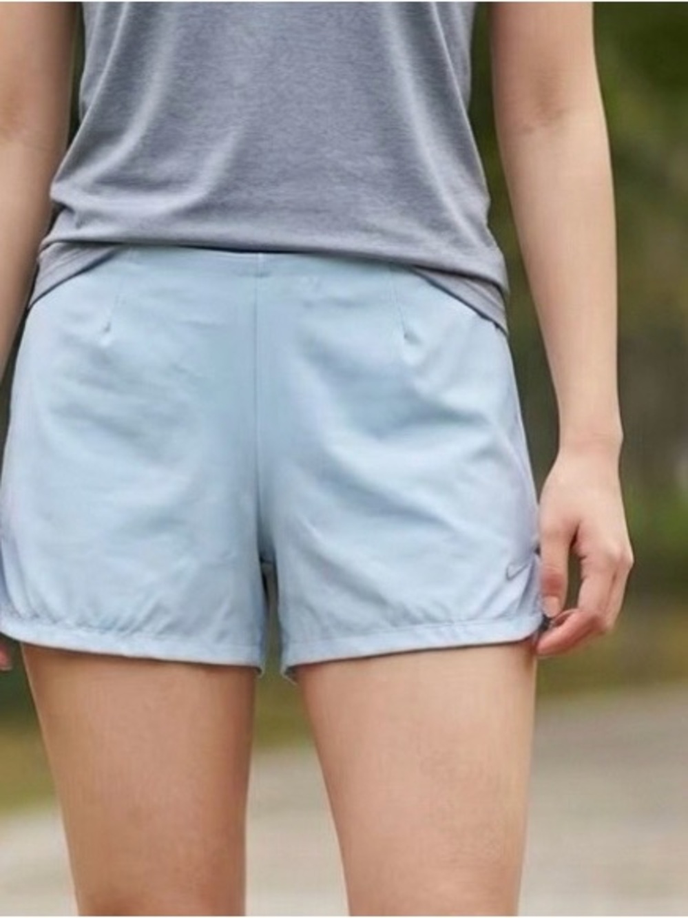 Nike Bliss Light Blue Dri-FIT Athletic Shorts Built I Briefs Size L